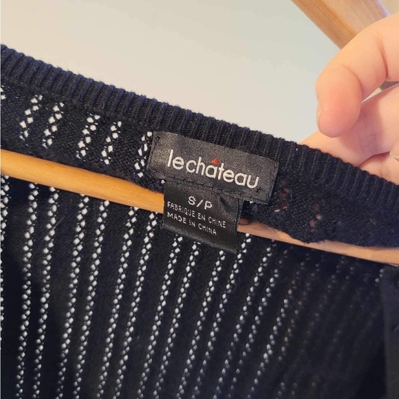 Le chateau black knit cropped shrug cardigan - Picture 4 of 6